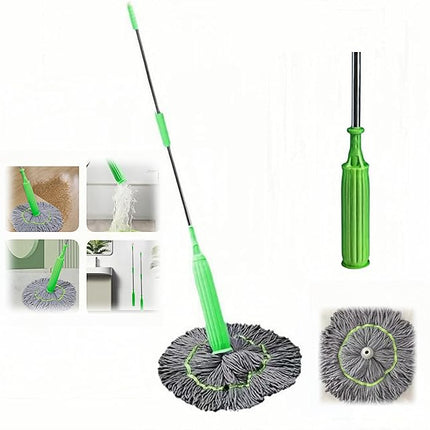 Self-Wringing Microfiber Mop with Adjustable Handle | Effortless Cleaning for Hard Floors