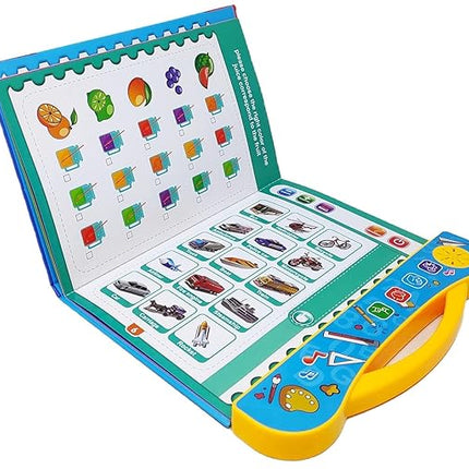 Kids Interactive Learning Book with Sounds, Alphabet, Number and Shape Activity Book with Erasable Write and Wipe Pages for Preschool