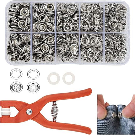 Snap Button Kit with Pliers | Durable Tool Set for Easy Fabric Fastening