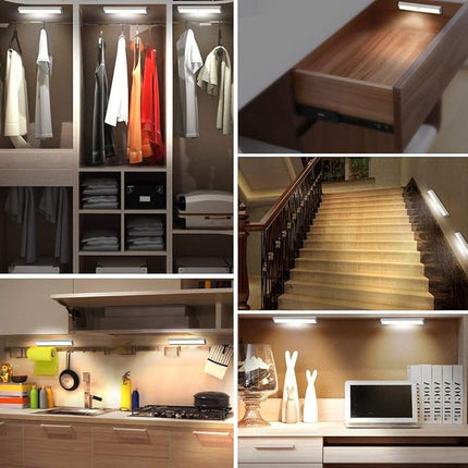 Motion Sensor LED Light Bar with 4 Meter Detection Range, USB Rechargeable Closet and Stair Light, White or Yellow Light