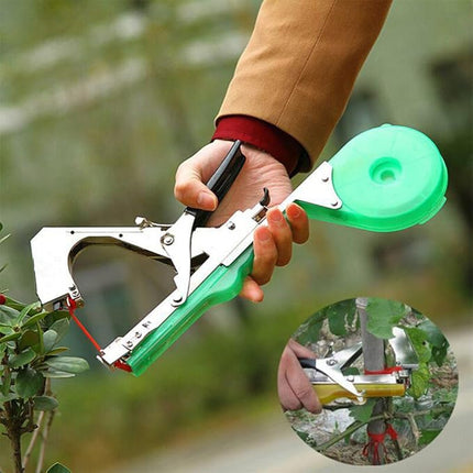 Plant Tying Machine for Garden Plants and Stems, Squeeze Action Tool with Tape and Staples, Ties Plants 5 Times Faster