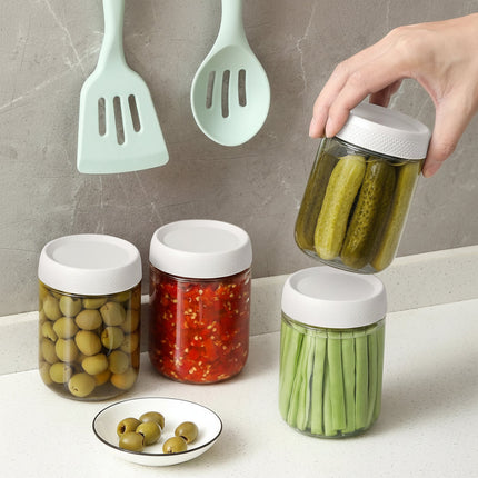 Airtight Glass Food Storage Jars Set with Stackable Design | Keep Meals Fresh for Pantry and Fridge