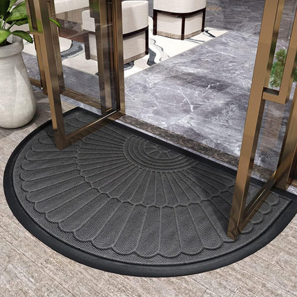 Non-Slip Door Mat with Rubber Base | Semi-Circular Design for Dirt Control and Safe Entryways