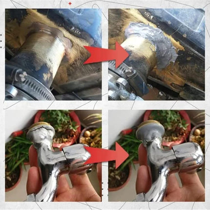 Metal Repair Adhesive Glue, Weld Free Sealer for Leaking Pipes and Dripping Faucets, Bonds Metal and Plastic