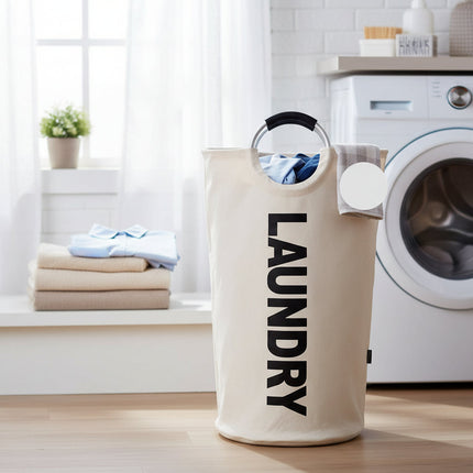 Large Waterproof Foldable Laundry Hamper with Padded Handles | 90L Capacity for Easy Carry and Space Saving Storage