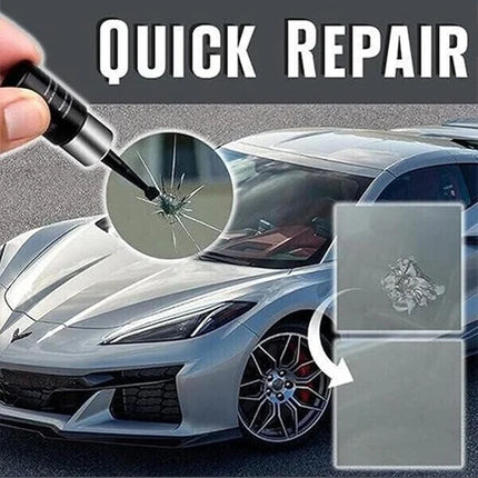 Glass and Windshield Repair Kit with Penetrating Adhesive Resin, DIY Chip, Crack and Scratch Filler for Car Windows
