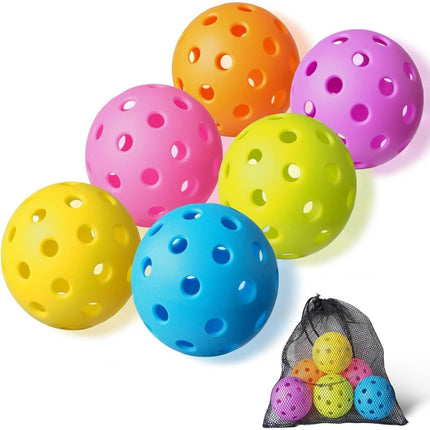 Outdoor Pickleball Balls Set with 40-Hole Design | Durable High Visibility 6 Pack for Consistent Play