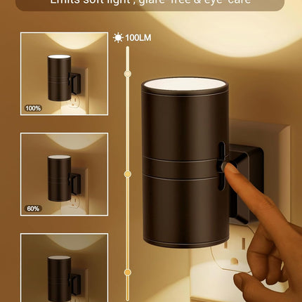 LED Night Light with Dusk-to-Dawn Sensor & Adjustable Brightness | Compact Plug-in Lamp for Energy-Efficient Illumination