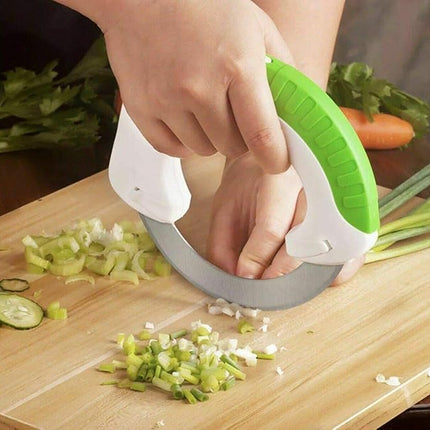 Circular Blade Rolling Knife, Roller Cutter for Vegetables, Meat and Cheese, Even Slices and Dicing, for Meal Prep