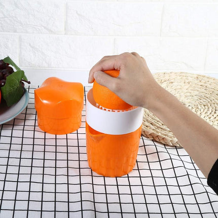 Manual Citrus Juicer with Ridged Reamer and Built In Strainer, Compact Hand Press for Home and Travel
