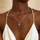 Cross Necklace for Women, Crown Cross Pendant Necklace Silver, Gold Cross Necklace, Mothers Day Gift for Mom_00