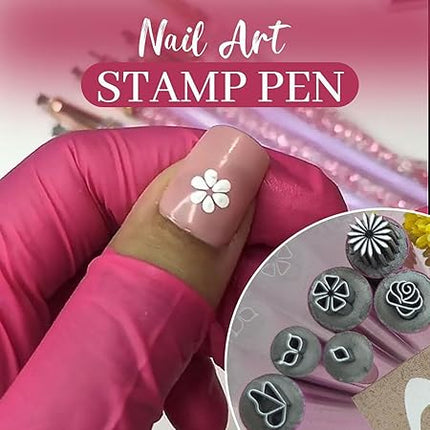 Nail Art Stamp Pen Set with Dual-Tip Design | Easy Application for Stunning Designs