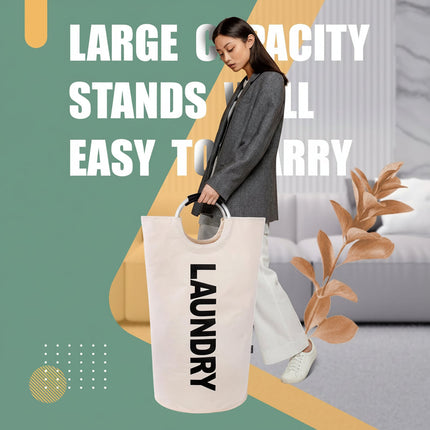 Large Waterproof Foldable Laundry Hamper with Padded Handles | 90L Capacity for Easy Carry and Space Saving Storage