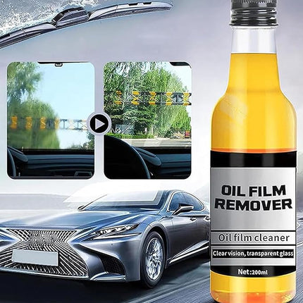 Car Window Cleaner Oil Film Remover for Grease, Rain Stains and Haze, Single Pass Glass Cleaning for Night Driving