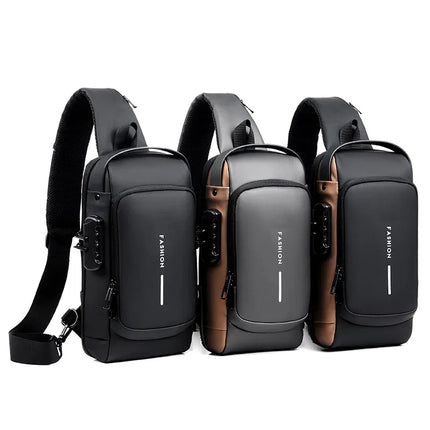 Anti-Theft Crossbody Backpack with RFID Protection, 4 Colors Including Light Brown, for Daily Carry and Weekend Trips