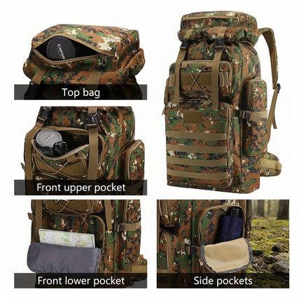 Hiking Backpack with Large Capacity Design for Outdoor Travel | Comfortable Daypack for Gear Organization
