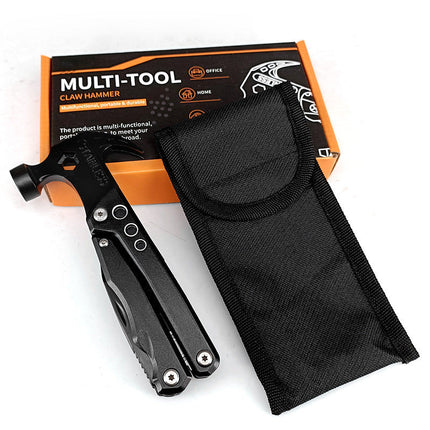 19-in-1 Multitool with Hammer, Screwdriver and Bottle Opener, Pocket Multi Tool for Camping, Hiking and Home Repairs