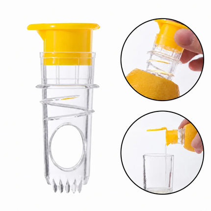 Citrus Juicer Cap with Pour Spout and Juicing Insert, Twist In Squeezer with Storage Lid for Lemons and Limes