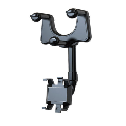 Rearview Mirror Phone Holder with Adjustable Grip | Safe Driving Accessory for GPS Navigation