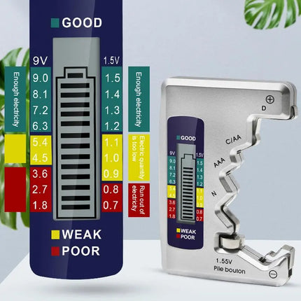 Battery Tester Tool with Digital Display & Quick Read Function | Essential for All Battery Types