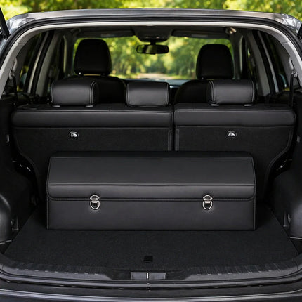 Car Trunk Organizer Storage Box with Divided Interior and Cover, 3 Sizes, for Groceries, Tools and Emergency Kit