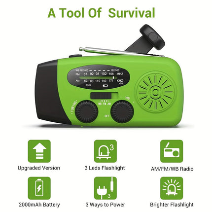 NOAA Weather Radio, Hand Crank Emergency Radio with Solar Power Bank – image 4