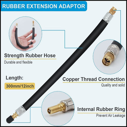Valve Stem Extenders, Angled Copper Tire Valve Extender with Caps – image 8