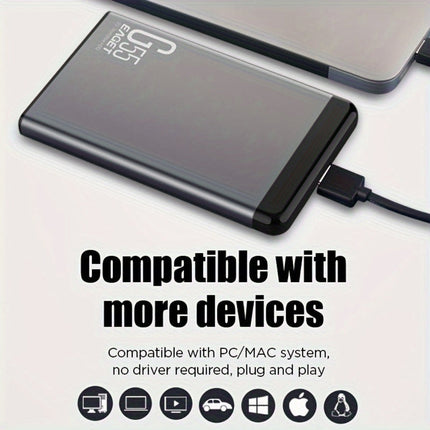 External Hard Drive Portable SSD with Slim Design | Everyday PC Storage for Documents and Media