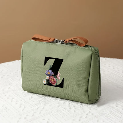 Elegant Makeup Bag Travel Organizer with Letter Design | Chic Cosmetic Case for Beauty Essentials