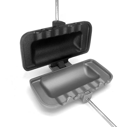 Non-Stick Sandwich Pan with Even Heat Grill Press and Corrugated Crimp Edge, Kitchen and Campfire Toastie Maker