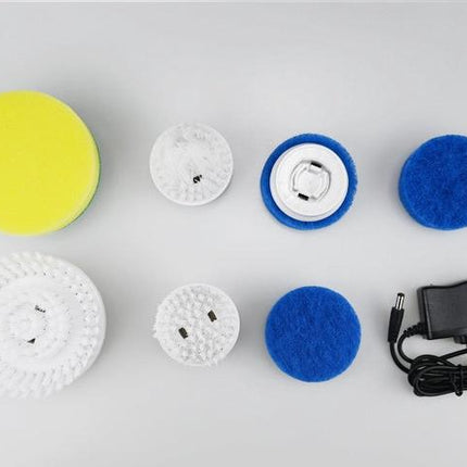 Electric Scrubbing Brush for Household Cleaning, Mains Powered Power Scrubber in Grey and Green with US, EU, AU and UK Plug Options