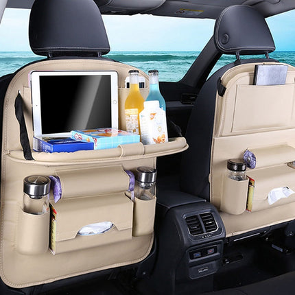 Backseat Car Organizer with Foldable Tray Table, Tablet Holder, Bottle Holders and Storage Compartments, 5 Colours