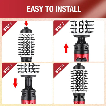 Hot Air Hair Styler and Dryer 3 in 1, Rotating Blow Dryer Brush with 2 Brush Heads – image 14