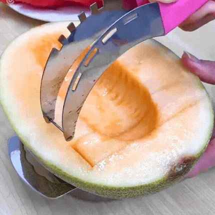 Stainless Steel Watermelon Slicer with Easy Grip Handle | Effortless Fruit Serving Tool