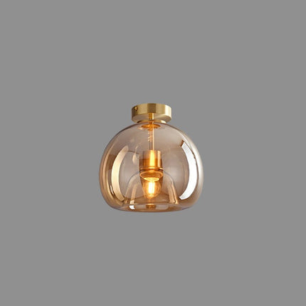 Vintage Bubble Glass Ceiling Light Pendant with Amber Shade | Retro Design for Elegant Home Ambience