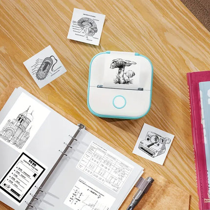 Pocket Thermal Printer for Phone, Wireless Ink Free Note and Label Printer with 3 Paper Rolls Included