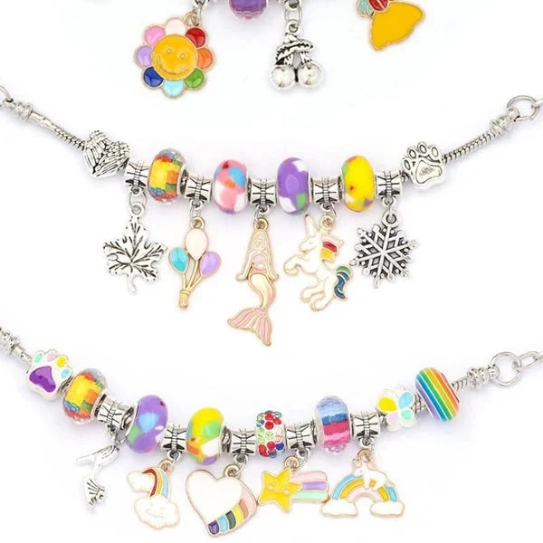 Bracelet Making Kit, DIY Charm Bracelet Kit with Beads, Jewelry Making Kit Gift for Girls, Educational Toys
