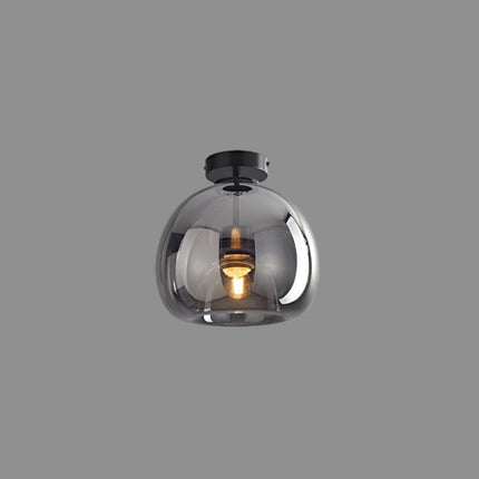 Vintage Bubble Glass Ceiling Light Pendant with Amber Shade | Retro Design for Elegant Home Ambience