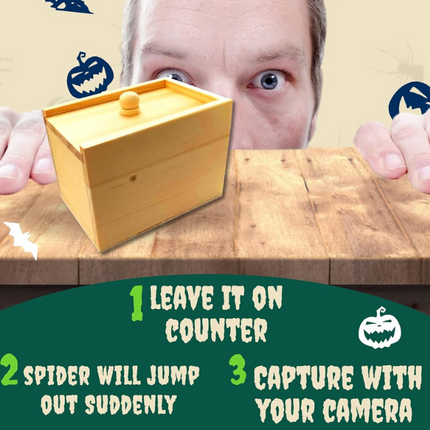 Spider Box Prank Gift, Surprise Box with Rubber Spider Toy