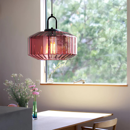 Retro Glass Pendant Light with Hand-Blown Design | Warm Ambient Lighting for Stylish Home Decor