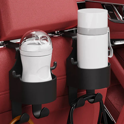 Car Backseat Organizer 3-in-1 with Cup Holder, Phone Mount and Bag Hook, Headrest Storage for Road Trips