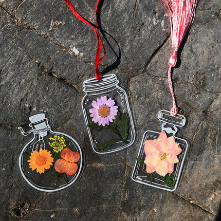 Dried Flower Bookmarks Set with Clear Design & 20 Unique Styles for Elegant Reading