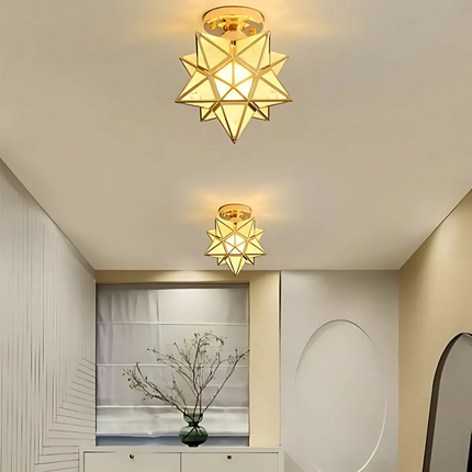 LED Ceiling Lamp in Geometric Star Design with Soft Ambient Glow | Elegant Lighting for Modern Spaces