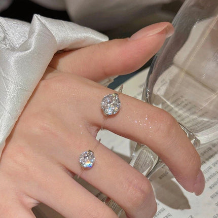 Moissanite Ring with Invisible Band, 1 or 2 Carat Moissanite Ring – image 5