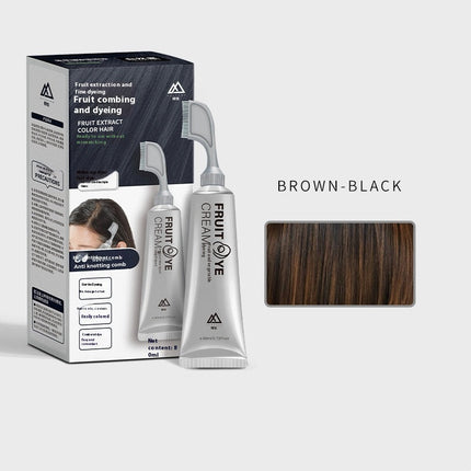 Hair Color Cream with Comb Applicator, Gray Coverage Hair Dye in 3 Shades, for At Home Root Touch Ups
