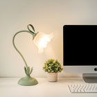 Table Lamp for Bedroom, Green Flower Lamp with Floral Bloom Shade, Small Decorative Table Lamp for Living Room_00