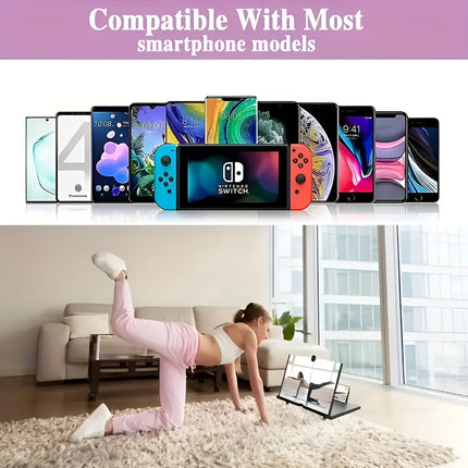 Phone Stand Screen Magnifier with Adjustable Angle | Foldable Holder for Clear Viewing of Movies and Calls