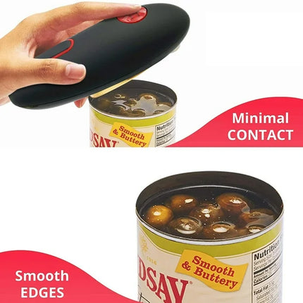 Electric Can Opener with Ergonomic Handle, Automatic Smooth Edge Opener for Large and Small Cans, Steady Operation
