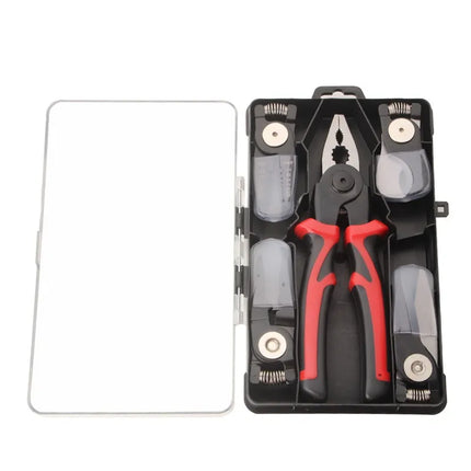 5 in 1 Multifunction Pliers with Swappable Heads, Wire Stripper, Cable Cutter, Crimper and Tin Shears for Electrical Repairs