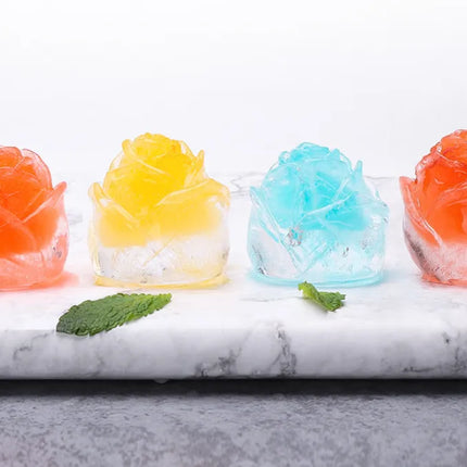 Rose Flower Ice Molds with Easy-Release Silicone | Unique Ice Cubes for Refreshing Drinks